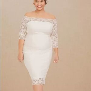 Torrid Special Occasation Lace Off-Shoulder Bodycon Dress